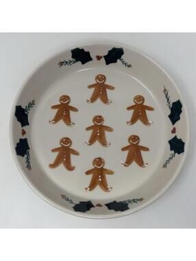VTG Hartstone Pottery Gingerbread USA Hand Painted Decorative Pie Plate Dish EUC